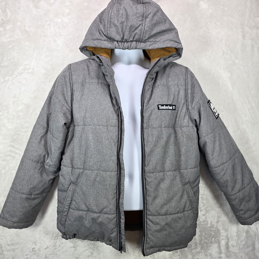 Timberland Hooded Quilted Insulated Fleece Lined Jacket Youth Large (No Zipper)